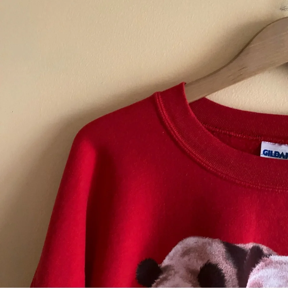 Gilden Toronto Zoo Panda Sweatshirt Adult XL Red Fandom Kawaii Animal Print - Picture 4 of 15
